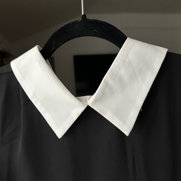 Black Blouse w/ White Collar - Picture 5 of 6